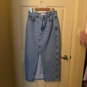 Mango denim midi skirt